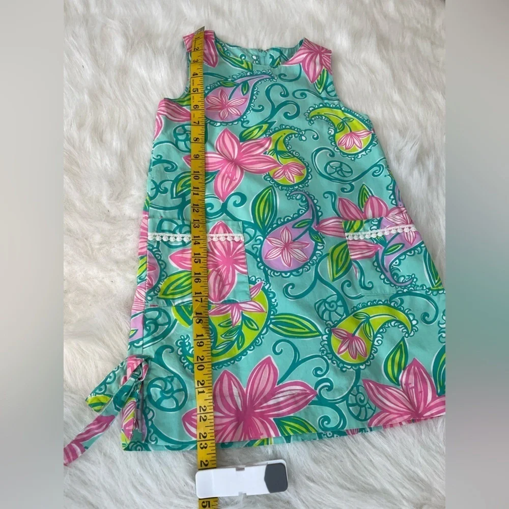Lilly Pulitzer Aqua Green and Pink Floral Dress Pockets 6